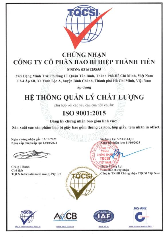 Chứng nhận 1